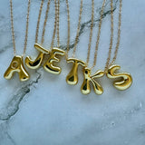 Bubble Wavy Letter Necklace